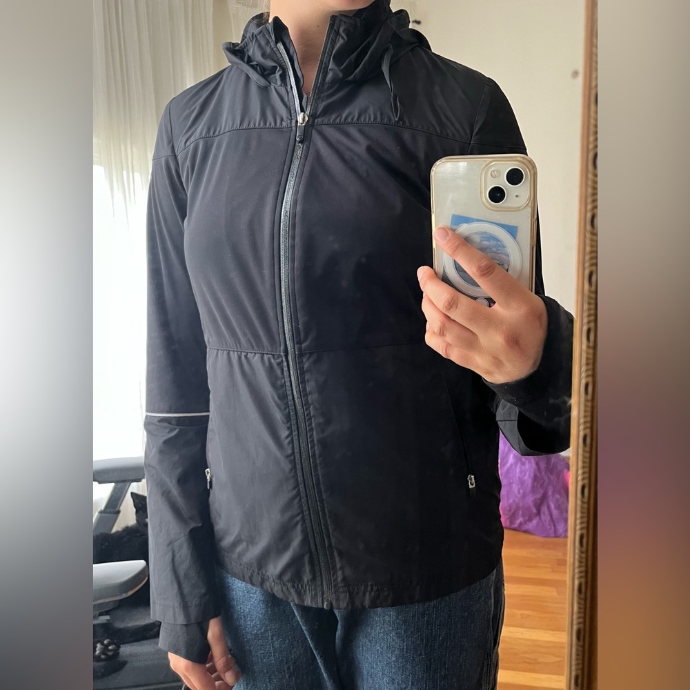Black athletic running jacket
